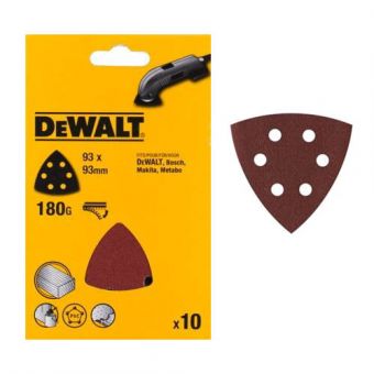 Шлифбумага DeWALT для дельташлифмашин, 93мм, зерно 40, 6 отв. (10 шт.)