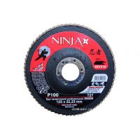 Круг пелюстковий шліфувальний NINJA Zirconium TM VIROK Т27 125х22 мм Р100 Al Inox Steel