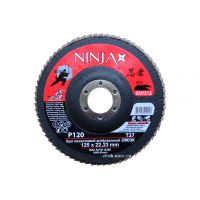 Круг пелюстковий шліфувальний NINJA Zirconium TM VIROK Т27 125х22 мм Р120 Al Inox Steel
